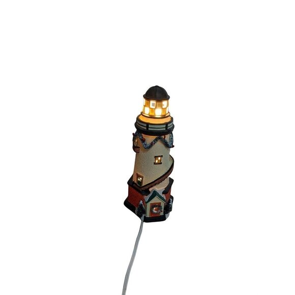 Fortune Lighthouse night light lamp   Red White 9.5 in  corded - Picture 3 of 10